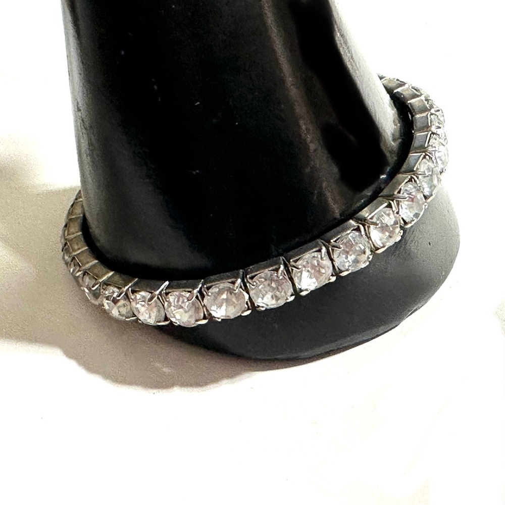 Silver Crystal Tennis Bracelet - Clear Stones
